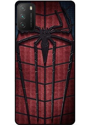 Силиконовый бампер чехол для xiaomi poco m3 с картинкой человек паук spider man