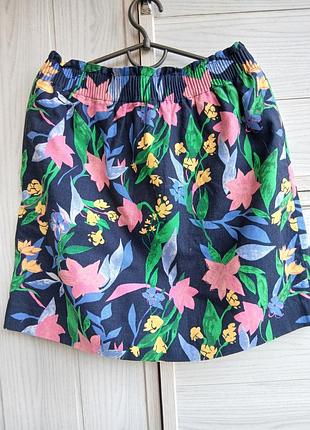 Льняная разноцветная юбка j.crew разм.8