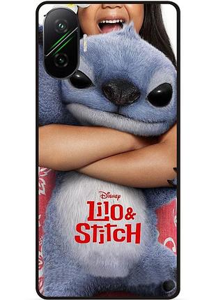 Силиконовый чехол бампер для xiaomi poco f7 стич и лило stitch