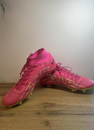 Nike air zoom mercurial футбольні бутси рожеві високі 44