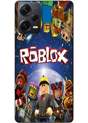 Силиконовый бампер чехол для xiaomi redmi note 12 pro plus с рисунком роблокс roblox