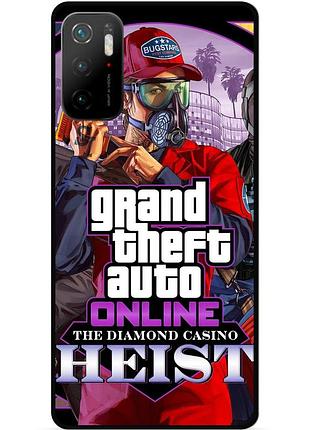 Силіконовий бампер чохол для xiaomi poco m3 pro з малюнком gta гта