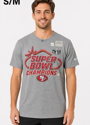 Nike nfl super bowl champions san francisco 49ers футболка сіра чоловіча розмір s/m