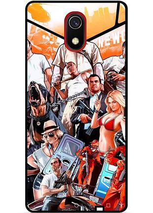 Силіконовий бампер чохол для samsung j6 plus з малюнком gta гта