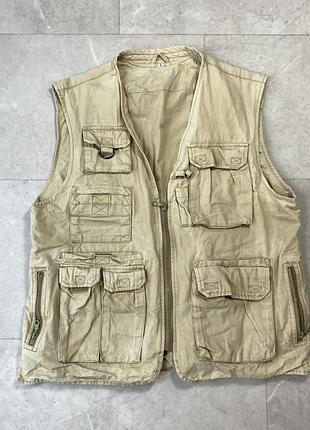 Куртка жилетка рибальська мисливська карго vintage cargo fishing hunting vest jacket large
