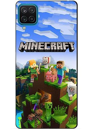 Силиконовый бампер чехол для samsung a22 с рисунком minecraft майнкрафт