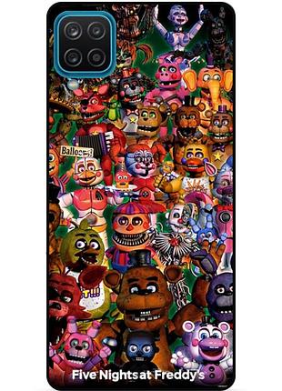 Силиконовый бампер чехол для samsung m12 с рисунком аниматроники freddy фредди