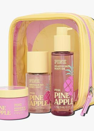 Подарочный набор victoria’s secret pink pineapple косметичка + уход