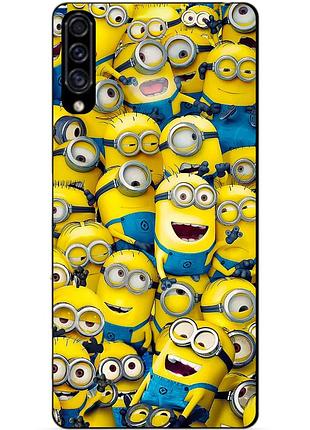 Силиконовый бампер чехол для samsung a10 с рисунком миньоны minion
