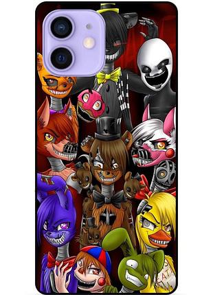Силиконовый бампер чехол для iphone 12 mini с рисунком freddy аниматроники фредди