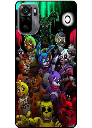 Силиконовый бампер чехол для xiaomi redmi note 10 с рисунком freddy фредди аниматроники