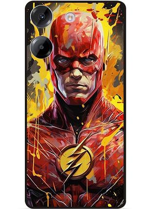 Чехол силиконовый бампер для tecno camon 20 pro с рисунком flash marvel человек молния