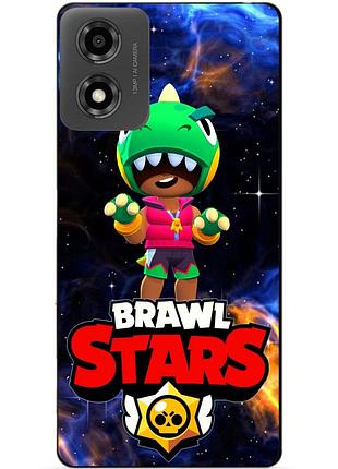 Чохол із героєм леон brawl бравл старс brawl stars для xiaomi samsung motorola nokia iphone zte oppo realme леон динозавр космос
