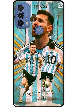 Силиконовый бампер чехол для motorola moto e40 с рисунком messi аргентина месси