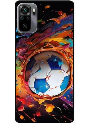 Силіконовий чохол бампер для xiaomi redmi note 10 з малюнком футбол мяч