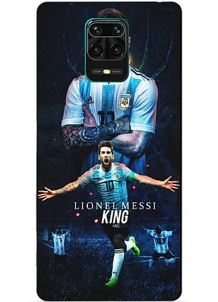 Силиконовый бампер чехол для xiaomi redmi note 9 pro с рисунком messi аргентина месси
