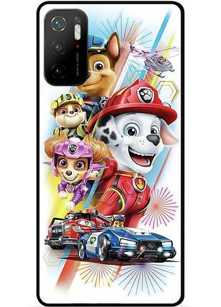 Силиконовый чехол бампер для xiaomi poco m3 pro щенячий патруль