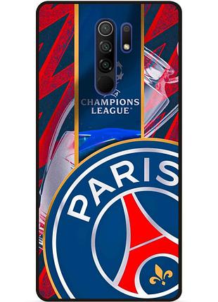Чехол силиконовый бампер для xiaomi redmi 9 с рисунком псж psg