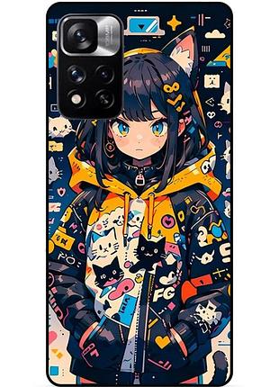 Силіконовий бампер чохол для xiaomi redmi 10 з малюнком котики аніме