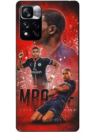 Силиконовый бампер чехол для xiaomi poco m4 pro 5g с рисунком мбаппе psg mbappe