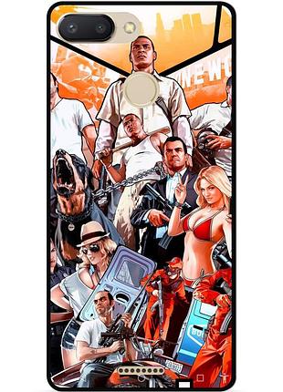 Силіконовий бампер чохол для xiaomi redmi 6 з малюнком gta гта