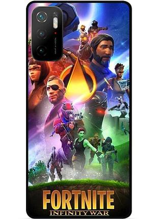 Силиконовый чехол бампер для xiaomi poco m3 pro с рисунком fortnite фортнайт