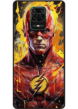 Силіконовий бампер чохол для xiaomi redmi note 9s з малюнком flash marvel человек молния