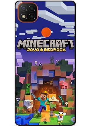 Силіконовий чохол бампер для xiaomi redmi 9c з картинкою майнкрафт minecraft