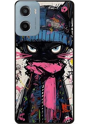 Силіконовий бампер чохол для motorola moto g05 з малюнком кот аниме marvel