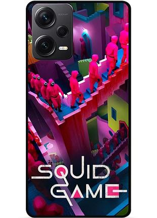 Чехол силиконовый для xiaomi redmi note 12 pro plus с рисунком игра в кальмара