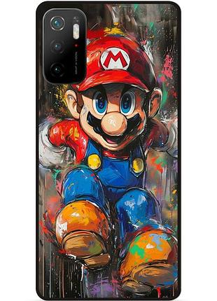 Чехол силиконовый бампер для xiaomi poco m3 pro с рисунком марио marvel mario