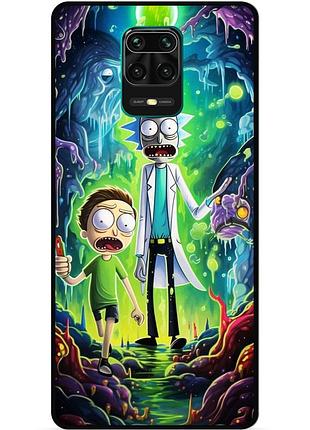 Силиконовый чехол бампер для xiaomi redmi note 9s с рисунком рик и морти rick and morty