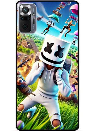 Силіконовий чохол бампер для xiaomi redmi note 10 pro з малюнком фортнайт fortnite