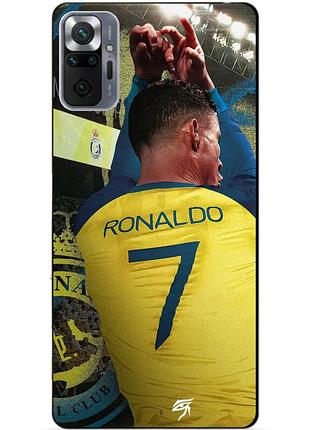 Силиконовый бампер чехол для xiaomi redmi note 10 pro с рисунком ronaldo аль наср роналдо
