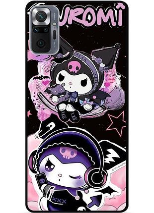 Силиконовый чехол бампер для xiaomi redmi note 10 pro с картинкой kuromi куроми