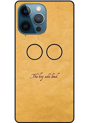 Силиконовый бампер чехол для iphone 14 pro max с рисунком гарри поттер harry potter очки