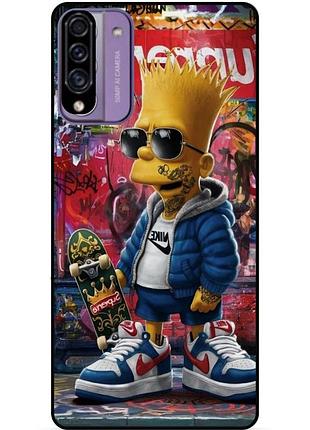 Чехол силиконовый бампер для samsung a10 с рисунком барт симпсон marvel simpsons