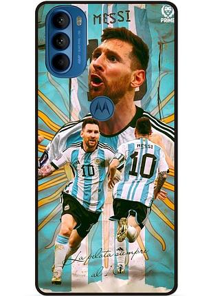 Силиконовый бампер чехол для motorola moto g31 с рисунком messi аргентина месси