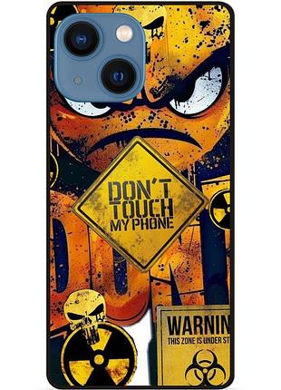 Силіконовий чохол бампер для iphone 13 mini з малюнком очей dont touch my phone