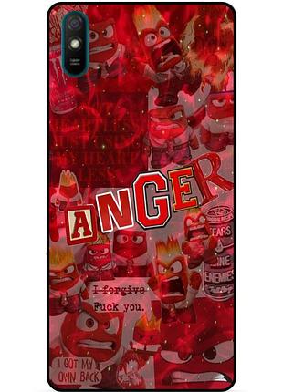 Чехол силиконовый бампер для xiaomi redmi 9a с рисунком головоломка anger