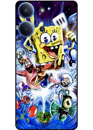 Силиконовый чехол бампер для xiaomi poco c85 с картинкой губка боб sponge bob