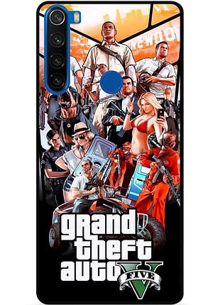 Силіконовий бампер чохол для xiaomi redmi note 8t з малюнком gta гта