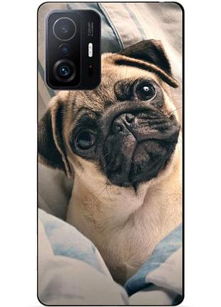 Силіконовий чохол бампер для xiaomi 11t pro з малюнком фото мопс