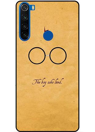 Силиконовый бампер чехол для xiaomi redmi note 8 с рисунком гарри поттер harry potter очки