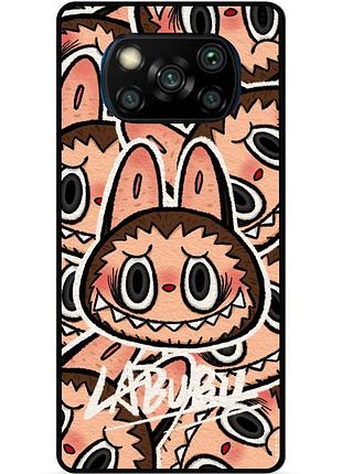 Силиконовый чехол бампер для xiaomi poco x3 с рисунком labubu лабубу