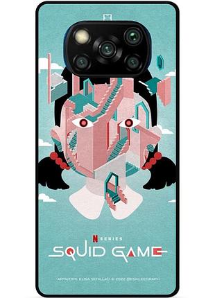Силиконовый чехол для xiaomi poco x3 с рисунком игра в кальмара squid game