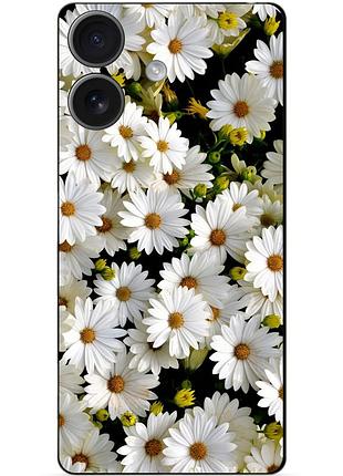 Чехол силиконовый бампер для iphone 17 с рисунком ромашки цветы