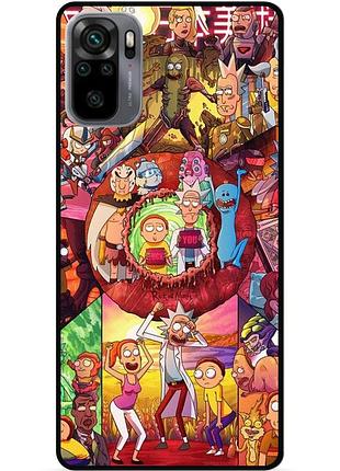 Силиконовый чехол бампер для xiaomi redmi note 10 с картинкой rick and morty рик и морти