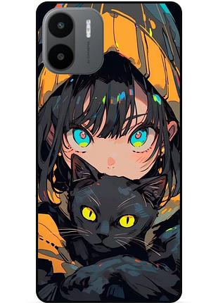 Силиконовый бампер чехол для xiaomi redmi a2 с рисунком аниме котик