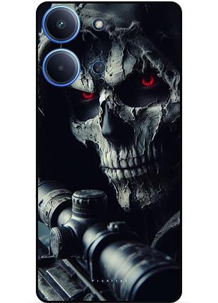 Чохол силіконовий бампер для xiaomi redmi 15c з малюнком скелет череп